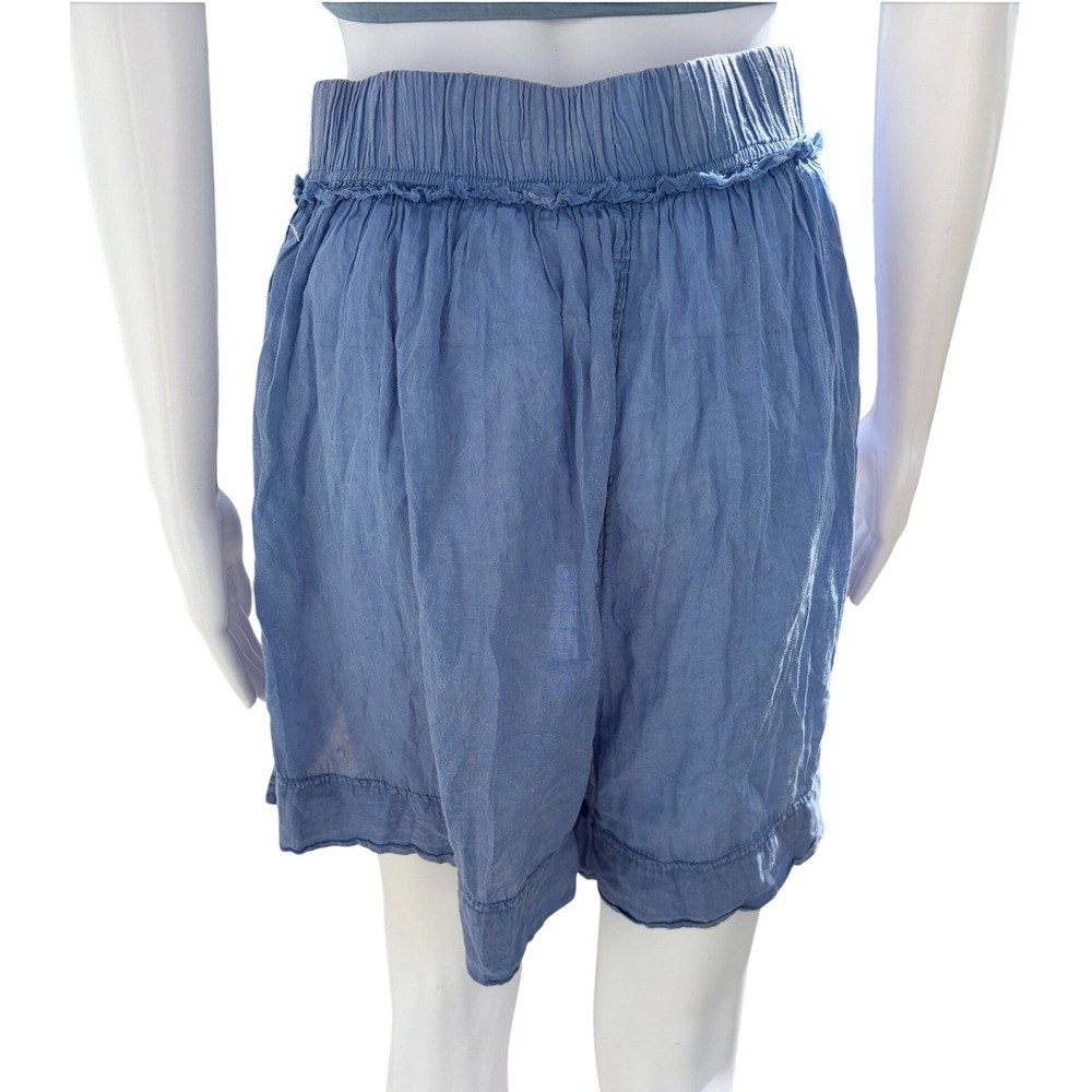 Free People Intimately Light Blue Cozy Elastic Relaxed Boho Shorts Pockets L